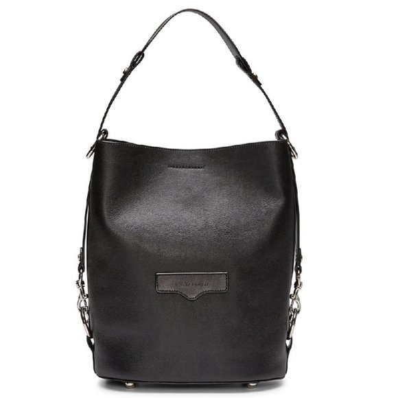 REBECCA MINKOFF Utility Convertible Leather Bucket - Picture 3 of 10